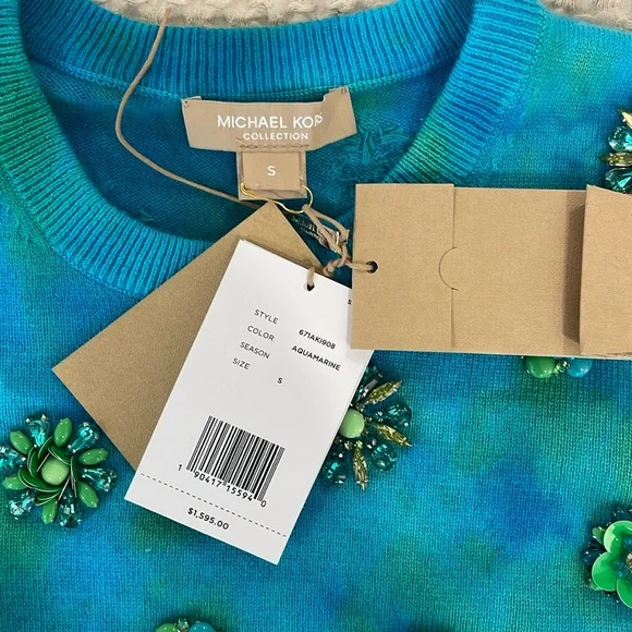 NWT Michael Kors Collection Beaded Cashmere Sweater - Original Price $1595.00 - Picture 3 of 11